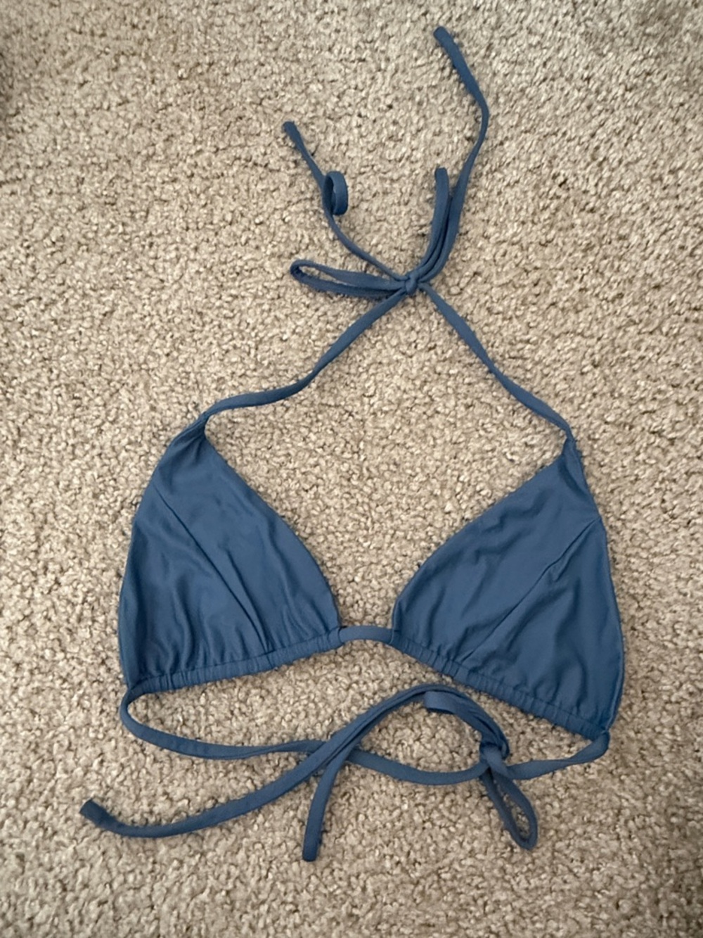 Blue Triangle Tie-Back Bikini Top - Women Swim